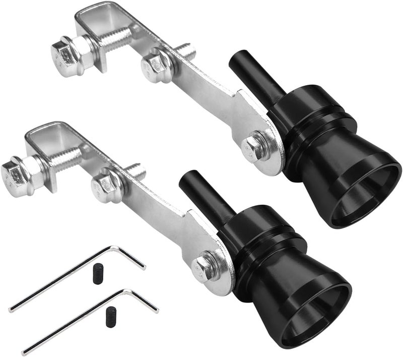 Hirificing 2PCS Exhaust Turbo Whistle, Loud Turbo Sound Booster Exhaust Muffler Pipe Aluminum Alloy Whistle,Car Roar Maker Turbo Sound Enhancer Whistle Simulator(XL-Black) - Image 1